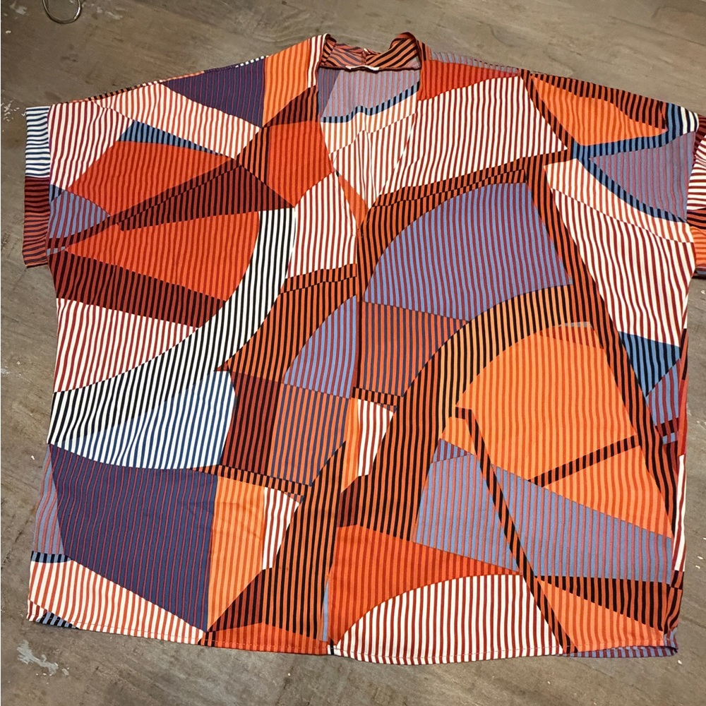 JODIFL Striped Top in Orange and Blue